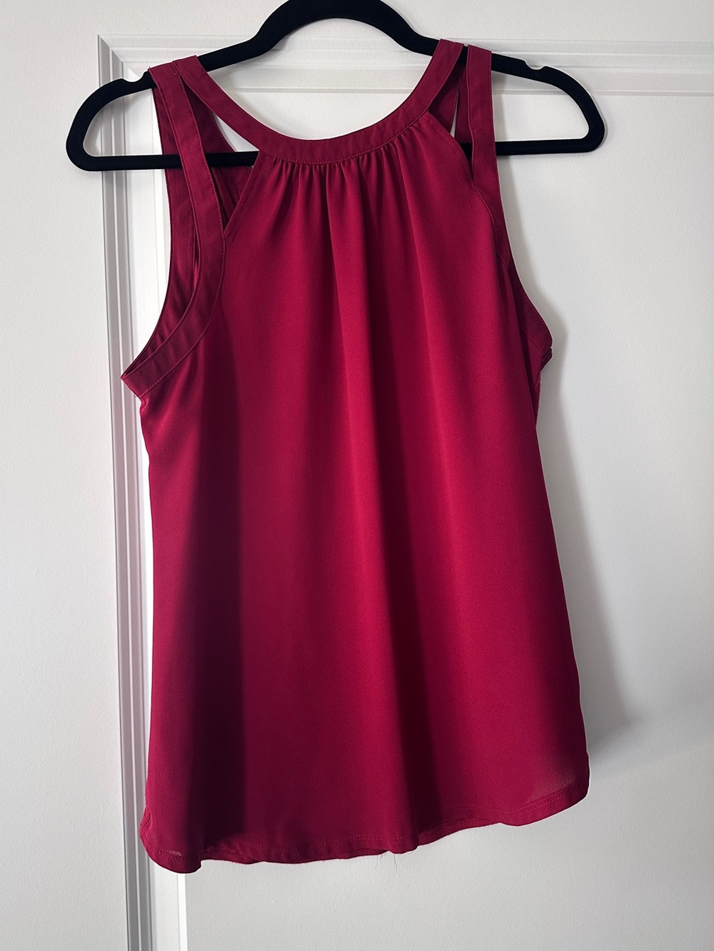 Express Women's Sleeveless Halter Top - Wine Red